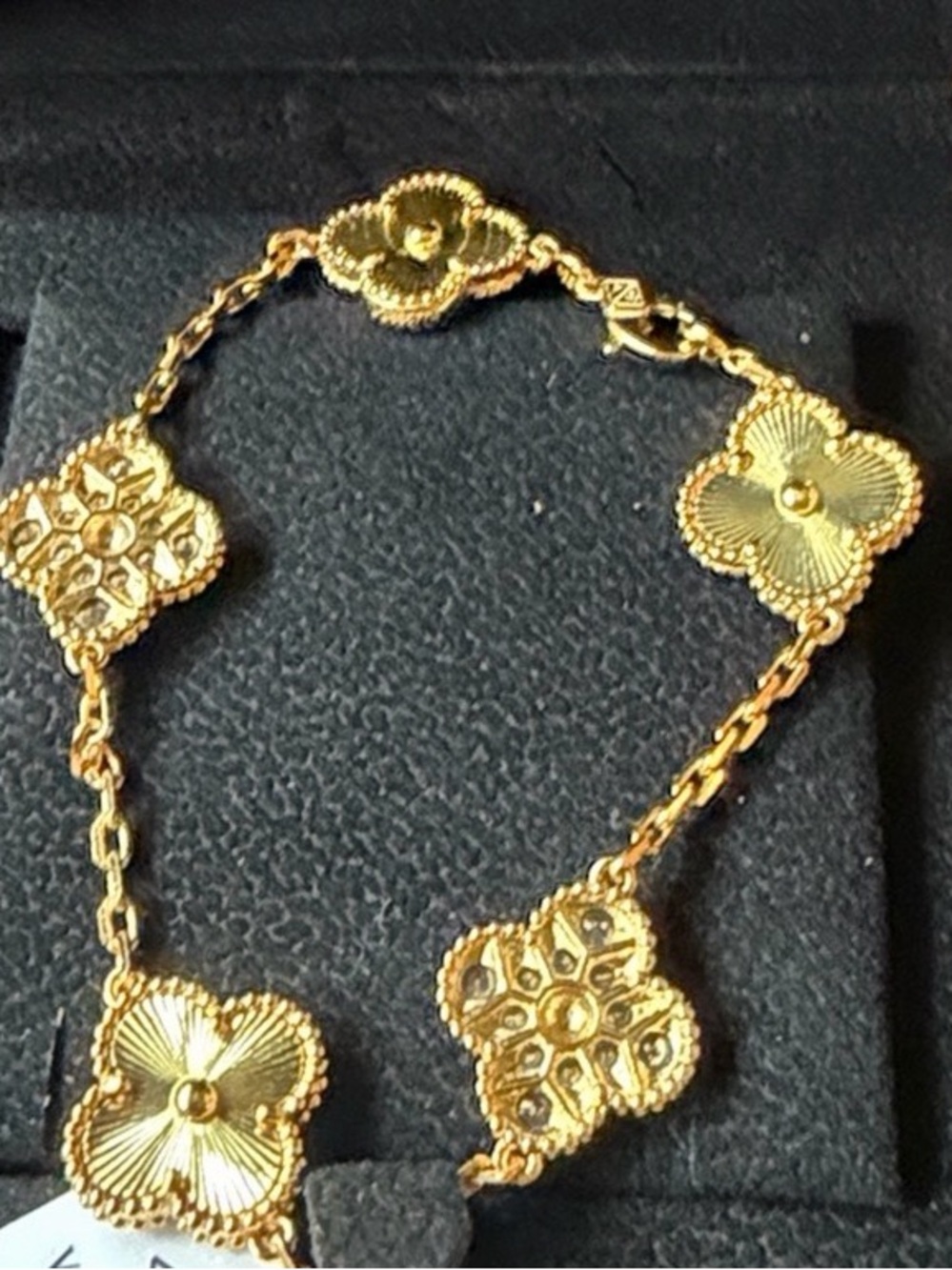 Gold Floral Motif Link Bracelet - Women Jewelry